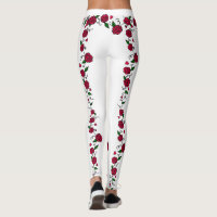 Leggings com Tatuagem de Vinha de Rosa