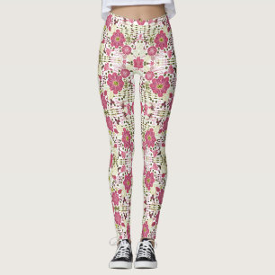 Leggings com um clássico padrão floral colorido e