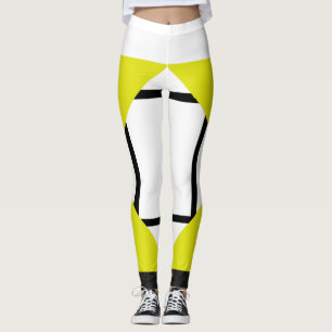 Leggings Composição I Lozenges 4 linhas Amarelo Bl