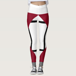 Leggings Composition I Lozenges com 4 linhas Red G