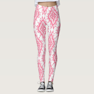 Leggings Cor-de-Rosa com Padrão Paisley