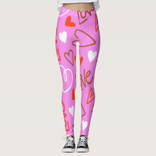 Leggings Corações de Amor Rabiscados