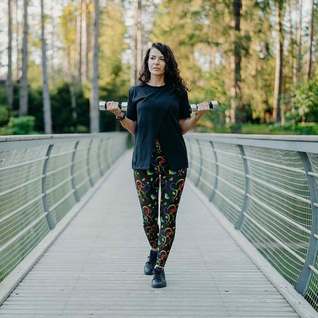 Leggings Corações Entrelaçados Orgulho Arco-íris (Criador carregado)