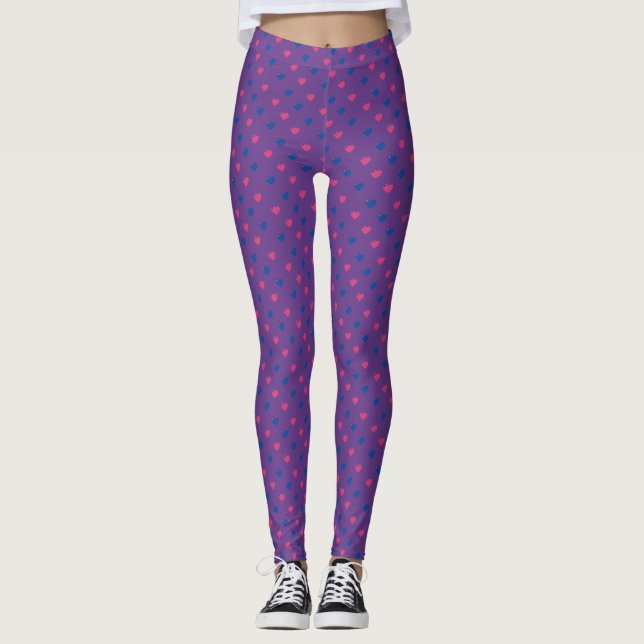 Leggings Corações Pequenos Orgulho Bissexual (Frente)
