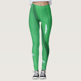 Leggings Cores Pastéis Folha Verde Pálido