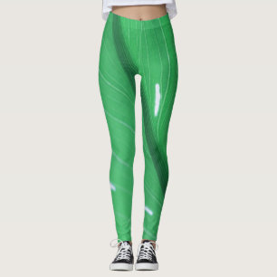 Leggings Cores Pastéis Folha Verde Pálido