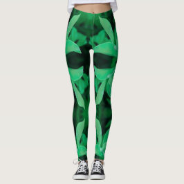 Leggings Cores Pastéis Folha Verde Pálido Planta