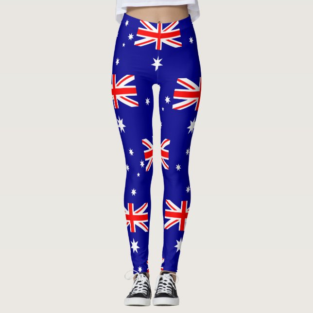 Leggings da Bandeira Australiana Patriótica (Frente)