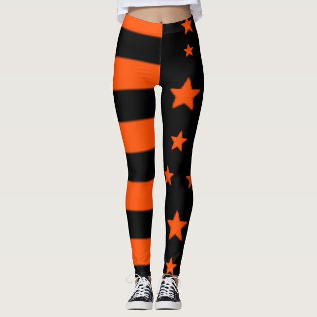 Leggings da Bandeira de Halloween dos EUA (Frente)
