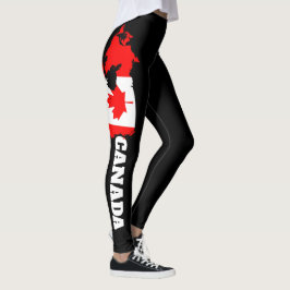 Leggings da Bandeira do Canadá - Design de Folha d