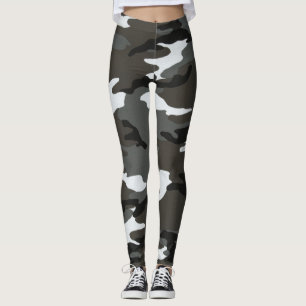 Leggings da Camuflagem de Cinzas Pretas