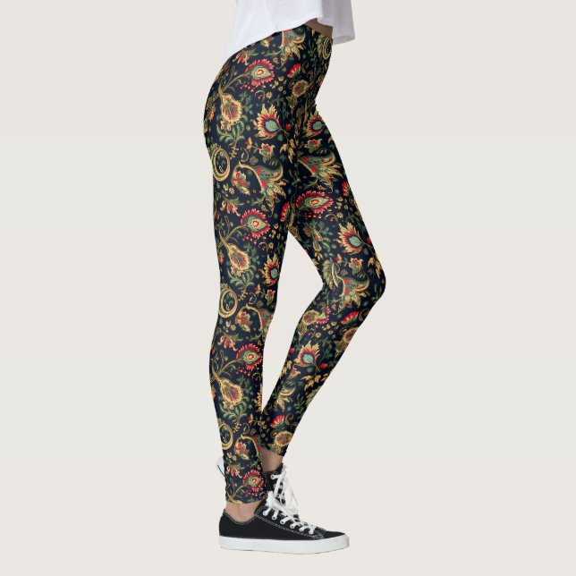 Leggings da China Escuras da Flor Asiática - Bonit (Direita)