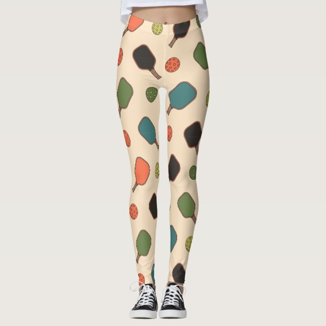 Leggings da Corte do Pop de Torneio de Pickleball (Frente)