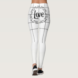 Leggings da família Black Love White 