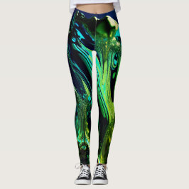 Leggings da fantasia verde obsidiana