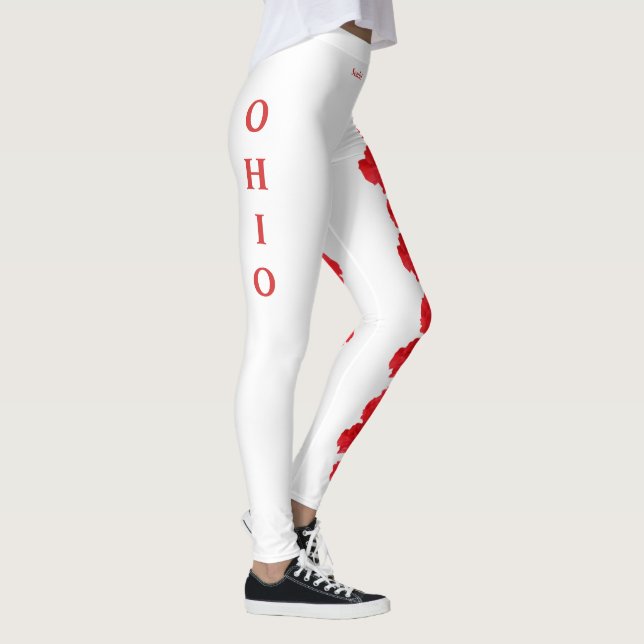 Leggings da Flor do Cravo do Estado Branco de Ohio (Direita)