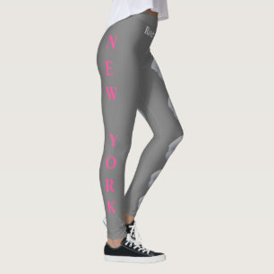 Leggings da Flor do Estado de Nova Iorque (Rosa)
