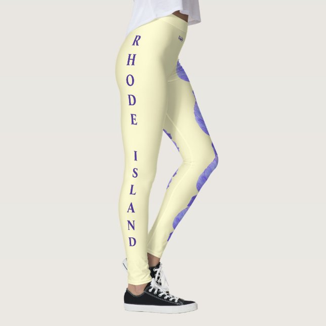 Leggings da Flor do Estado Violeta da Ilha Rhode A (Direita)