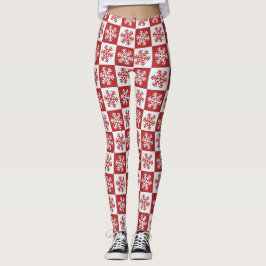 Leggings da Garota Neve Vermelha e Branca