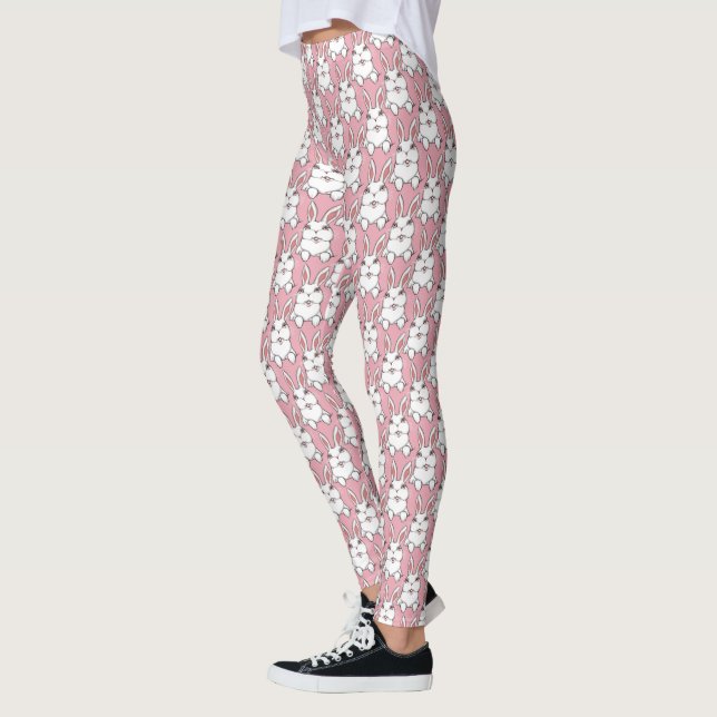 Leggings da Lebre da Páscoa Preta Calças Legging d (Esquerda)