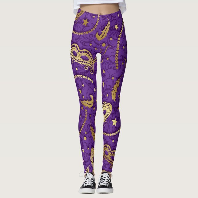 Leggings da Moda Mascarada do Mardi Gras (Frente)