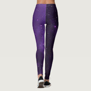 Leggings da Nebulosa da Galáxia Roxa Noite Estrela