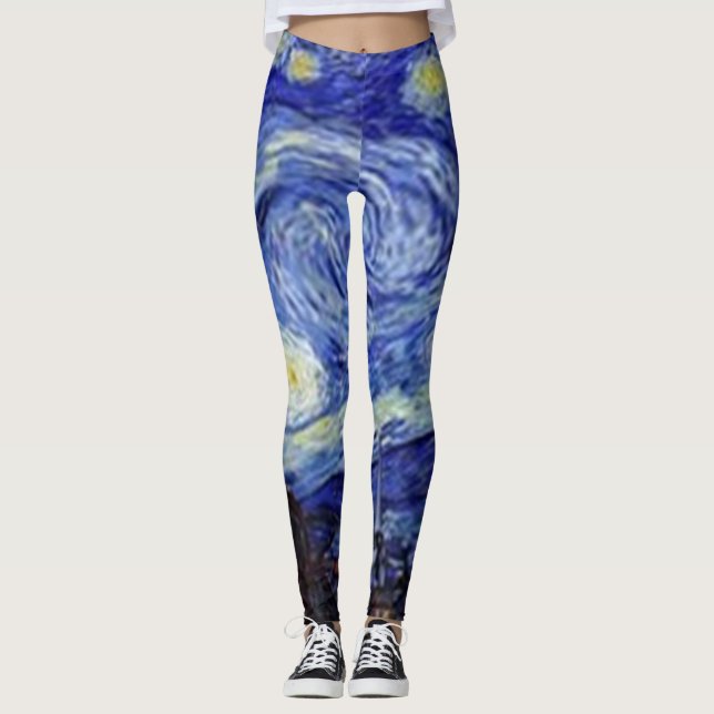 Leggings da Noite de Van Gogh Starry (Frente)