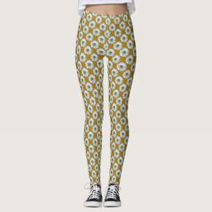 Leggings Daisy Brancas Daisy Wildflower Leggings
