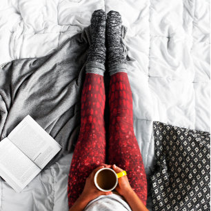 Leggings das luzes brilhantes vermelhas profundas