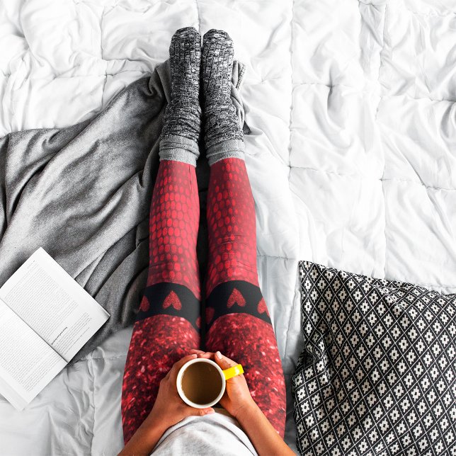 Leggings das luzes brilhantes vermelhas profundas (Criador carregado)