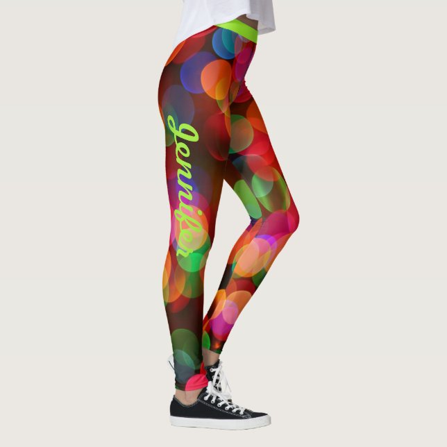 Leggings das luzes de Natal Personalizar nome (Direita)
