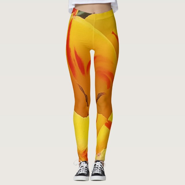 Leggings das tulipas amarelas (Frente)