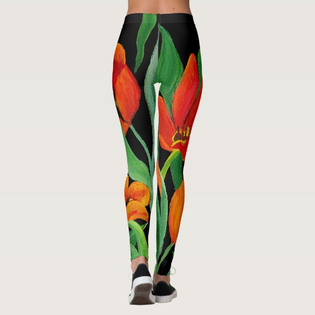 Leggings das Tulipas Vermelhas (Verso)