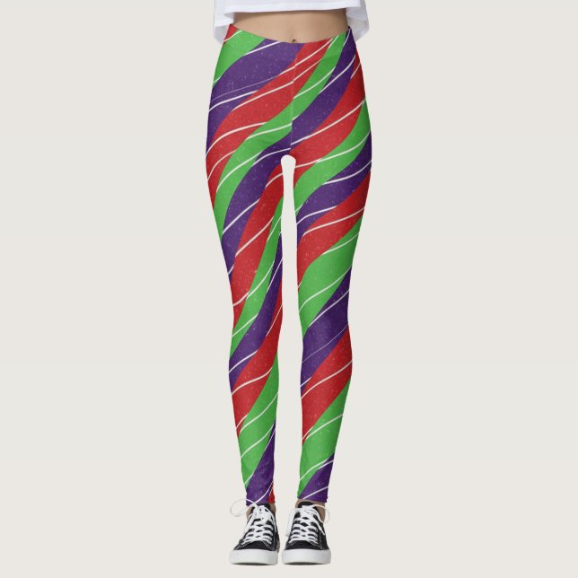 Leggings de 3 Cores com Listra de Bengala (Frente)