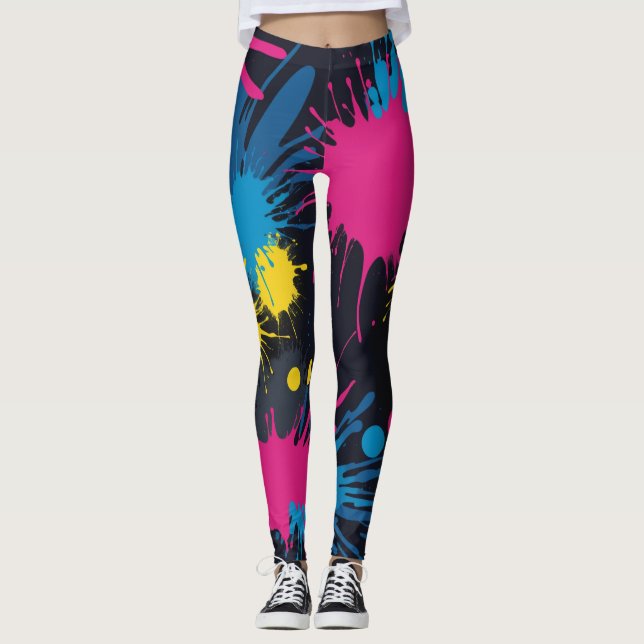 Leggings de abertura de cores vibrantes (Frente)