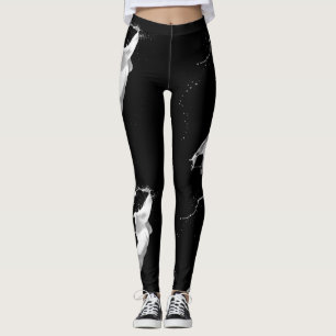 Leggings de abertura de pintura branca