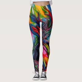 Leggings de Abstrato de arte lindas e tradicionais