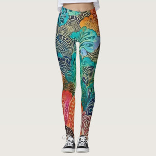 Leggings de Abstrato de arte lindas e tradicionais