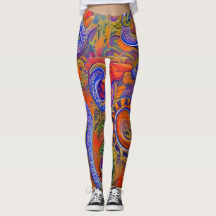 Leggings de Abstrato de arte lindas e tradicionais