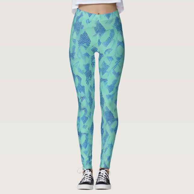 Leggings de Abstrato de arte lindas e tradicionais (Frente)