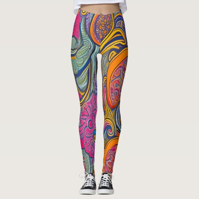 Leggings de Abstrato de arte lindas e tradicionais (Frente)