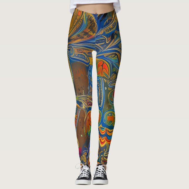 Leggings de Abstrato de arte lindas e tradicionais (Frente)