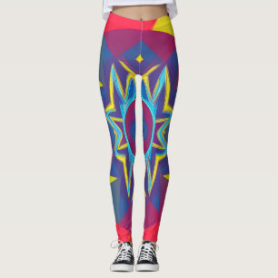 Leggings de Abstrato de arte lindas e tradicionais