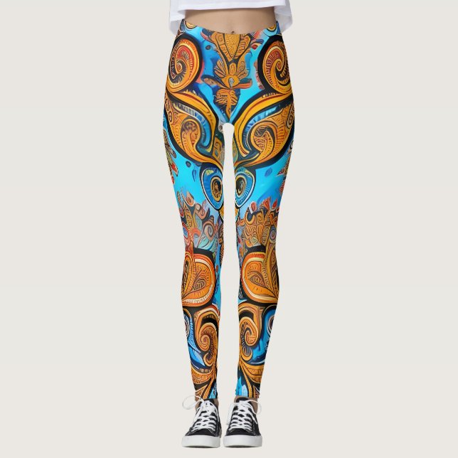 Leggings de Abstrato de arte lindas e tradicionais (Frente)