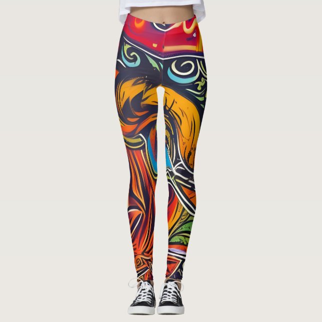 Leggings de Abstrato de arte lindas e tradicionais (Frente)