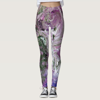 Leggings de Abstrato de roxo funky