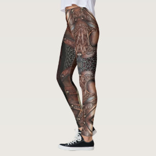 Leggings de Abstrato do colete de couro