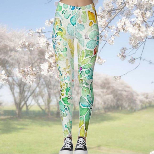 Leggings de Abstrato Floral (Criador carregado)