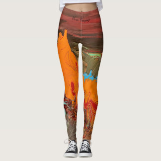 Leggings de Abstrato "Orange Burst"