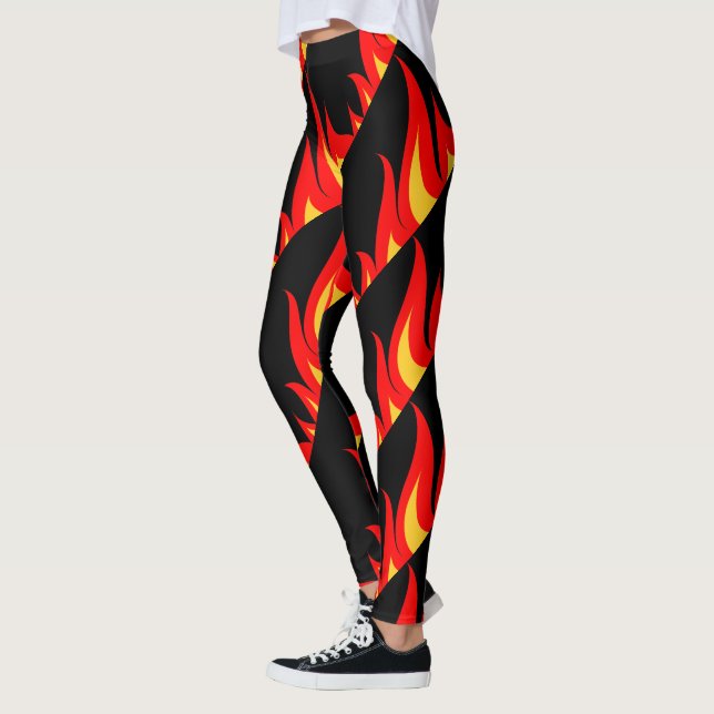 Leggings de academia de treino de fitness de chama (Esquerda)